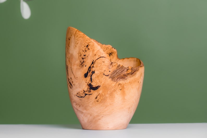 Natural Edge Maple Burl Wood Bowl image 4