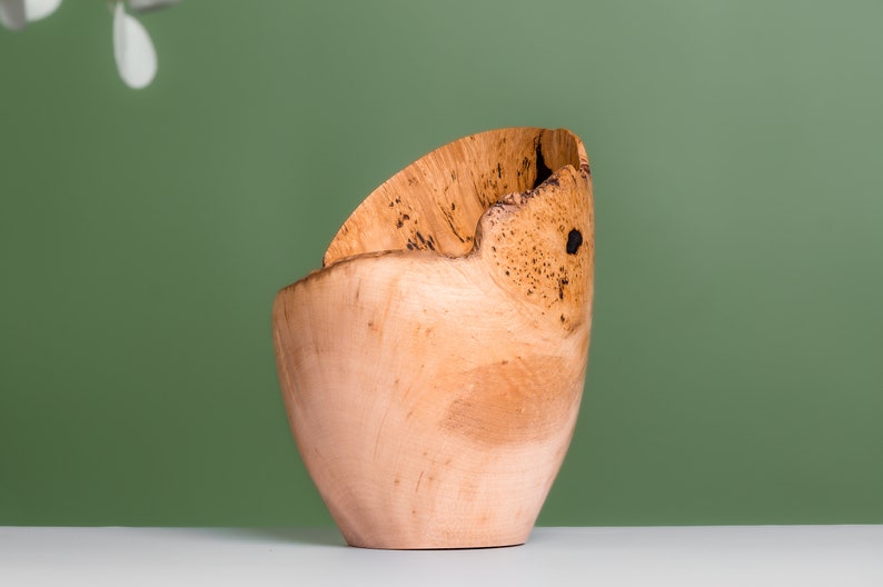 Natural Edge Maple Burl Wood Bowl image 2