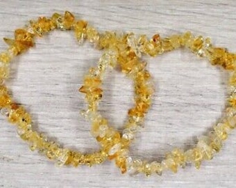 Citrine Gem Chip Bracelet, Citrine Stretchy String Bracelet Natural Gemstone Crystal Bracelets Handmade Jewelry Bracelet Crystal Bracelet