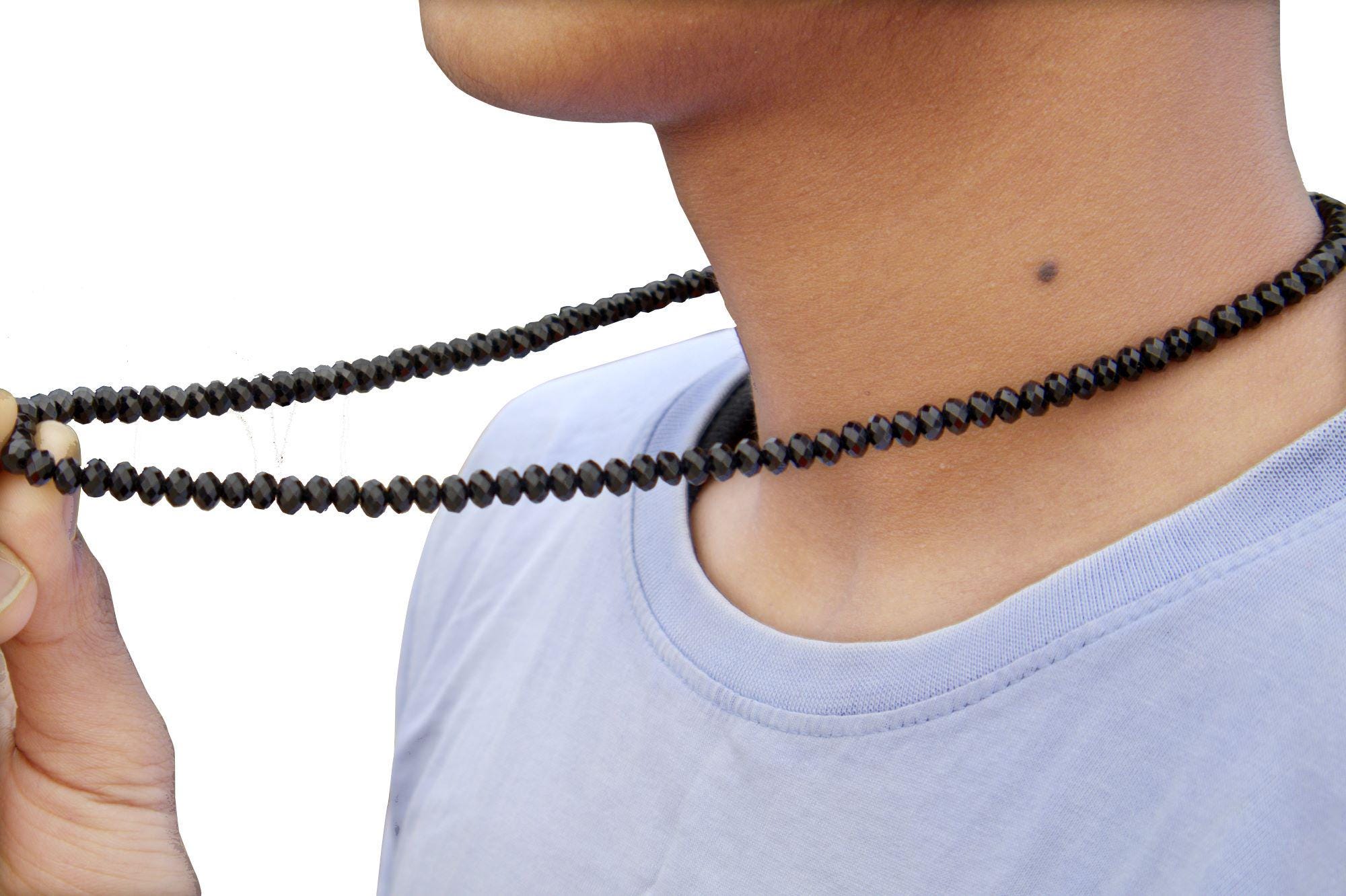 Black Spinel Necklace,black Spinel Jewelry,sterling Silver