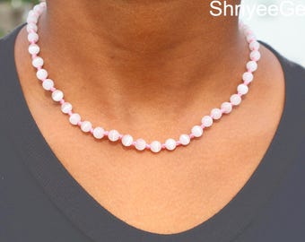 Selenite Choker Necklace | Natural White Crystal Jewelry | Minimalist Raw Pendant | Dainty Crown Chakra Healing Gift for Her
