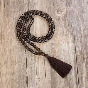 Smoky Quartz Mala Necklace - Gemstone Healing Beads For Meditation & Affirmation, Metaphysical Gift for him and Her