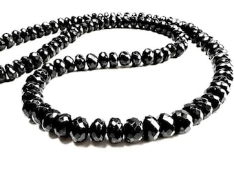 Zwarte spinelketting | Sterlingzilveren kralensieraden voor heren en dames | Echte edelsteenchoker | Minimalistische zwarte kralenketting | Cadeau