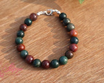 Natürliches Blutstein Armband | 8 mm Wickelarmband | Schutzkristall | Energie erden | Mut-Verstärker-Armband | Täglicher Energiewächter