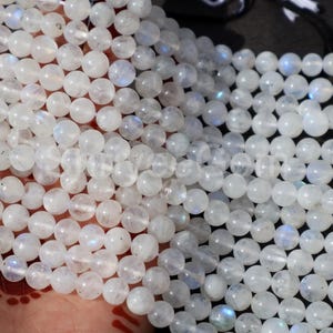 Rainbow Moonstone Beads: AAA+ Grade, Blue Flash, Smooth Round Gemstone