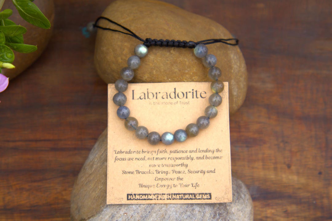 Bracciale Con Pietre Preziose Serpentine / Perline Di Pietra Da 8 - Foto 7