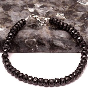 Men bracelet, black spinel gemstone bracelet, Brad Pitt bracelet, beaded bracelet, spinel bracelet, gift for men, unisex bracelet, gift idea