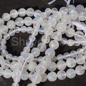 White Rainbow Moonstone Beads Genuine Natural Grade AAA Round Loose Beads 3MM 4MM 5MM 6MM 7MM 8MM 9MM 10MM 11MM 12MM 13MM Bulk Lot Options