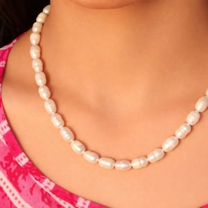 Grote barokke parelketting, dikke echte zoetwaterparelketting, parelchoker, parelketting mannen, parelsieraden, cadeau voor haar.