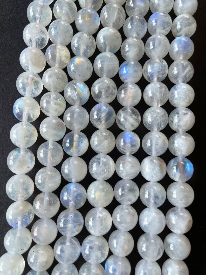 Moonstone Rainbow natural A Grade Round Gemstone  Beads,4mm,6mm,8mm,10mm,12mm White Rainbow Moonstone Beads,jewelry  Making,goddess Beads 