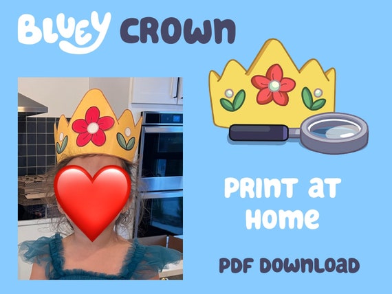 Bluey Printable Kids Crown