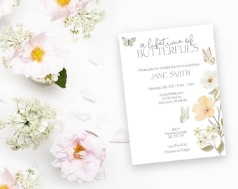A Lifetime of Butterflies Bridal Shower Invitation