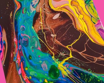 Custom Wall Art Made to Order Original Abstract Acrylic Fluid Pour Painting on Wrapped Canvas Interior Design for any Room or Office