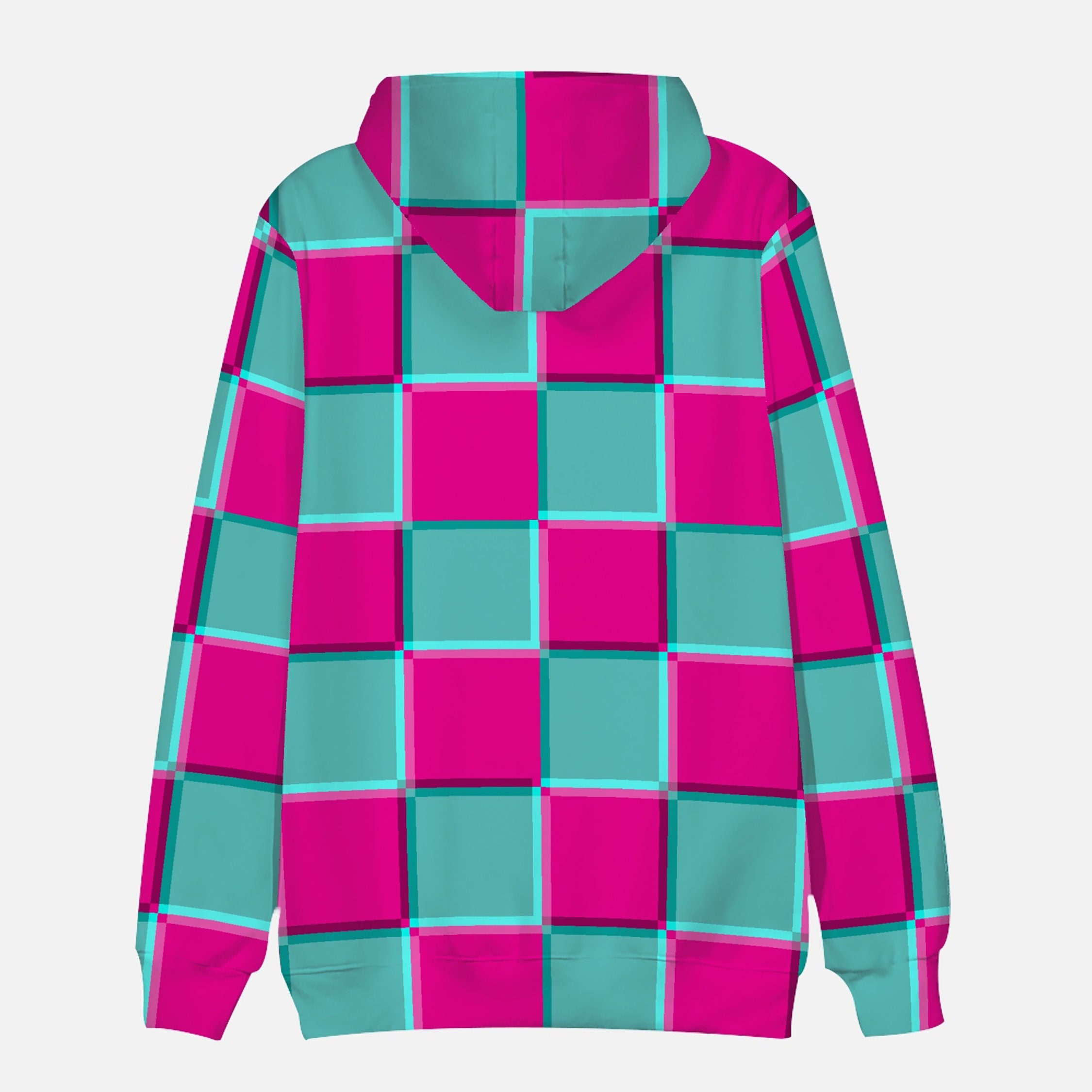 Turquoise and Pink 3D Checkered All Over Print Bright Art Hoodie Sweatshirt Warm Unisex Original Artwork Sweater Etsy