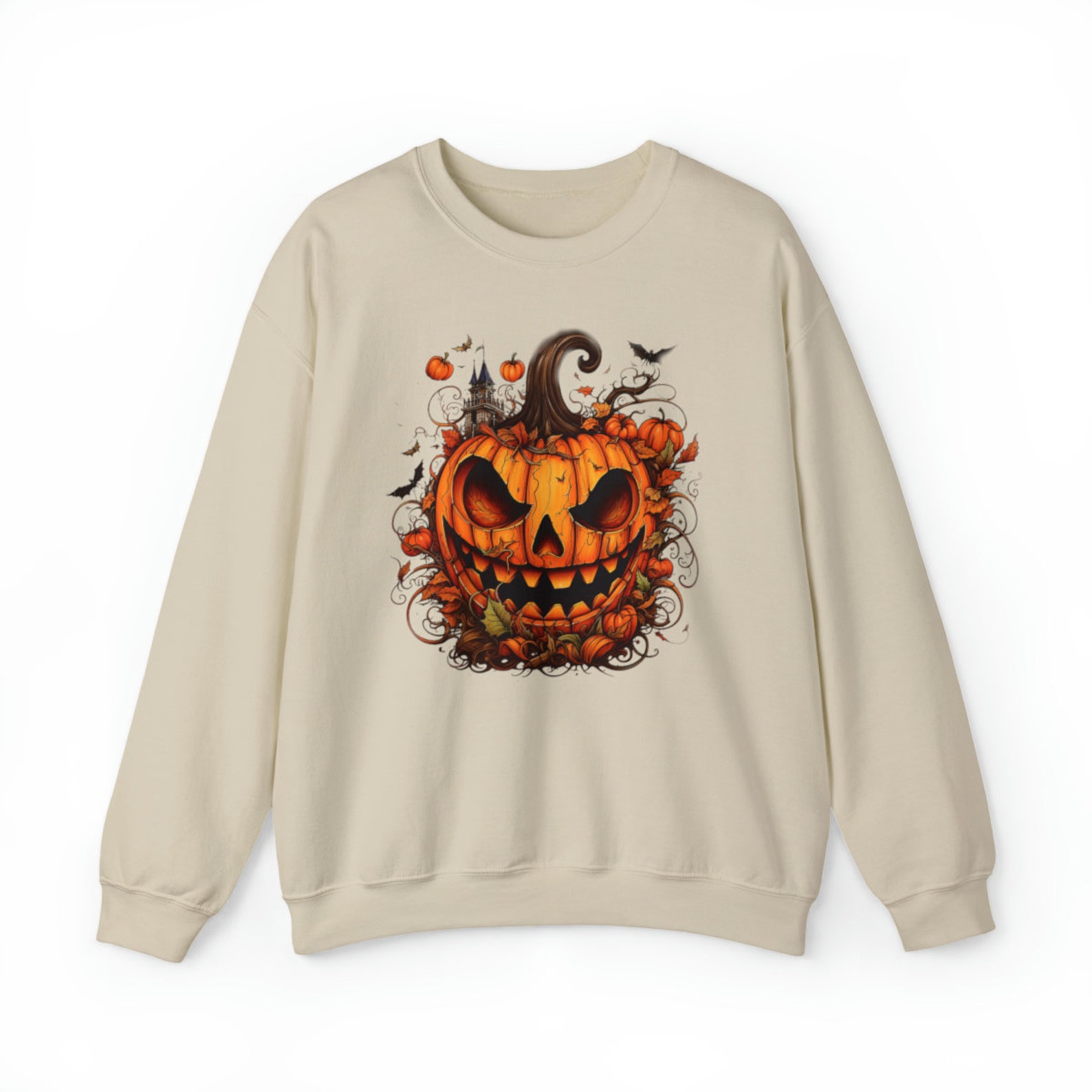 Round Neck Dropped Shoulder Jack-O'-Lantern Graphic Sweatshirt
