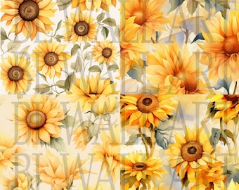 Sunflower PNG, Sunflower Sublimation Clip Art, Sunflower Artwork, Commercial Use Art, Commercial Use, Sunflower Art, Sunflower Art Tumblers