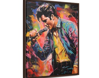 Elvis Presley Portrait Painting Print Canvas The King of Rock Wall Art Surrealism Abstract Landscape Artwork Original Framed Painting