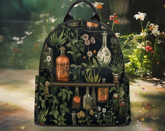 Dark Academia Vegan Leather Bag Backpack Cottagecore Cute Witchy Bag Vegan Leather Hand Bag Goth Bag Hippies Boho Gift Goblincore Aesthetic