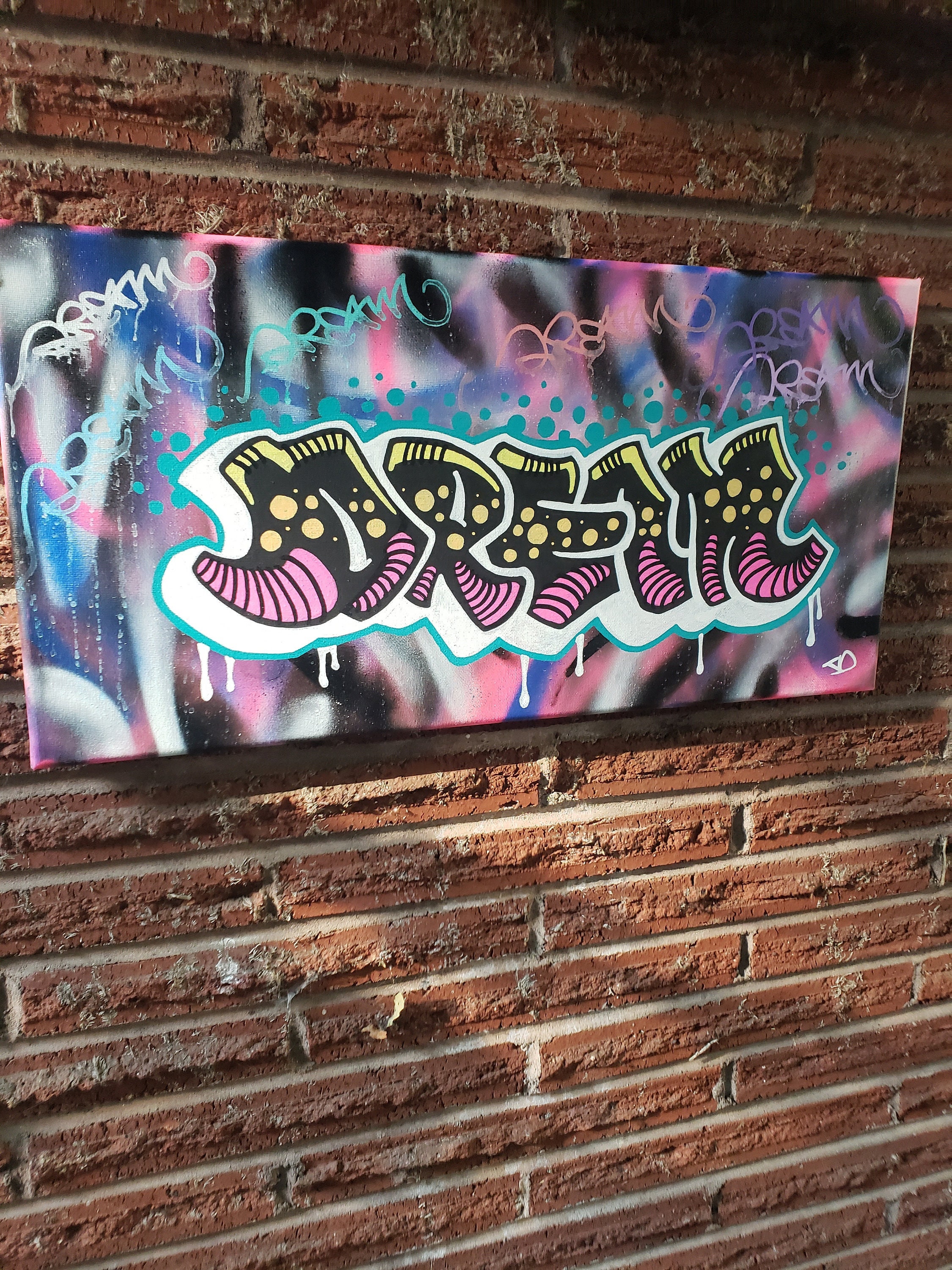 Graffiti Throwie Piece, Graffiti Art on Canvas, Spray Paint Art, Street Art, Graffiti, Graffiti Wall Art, Canvas Wall Art, Graffiti Painting