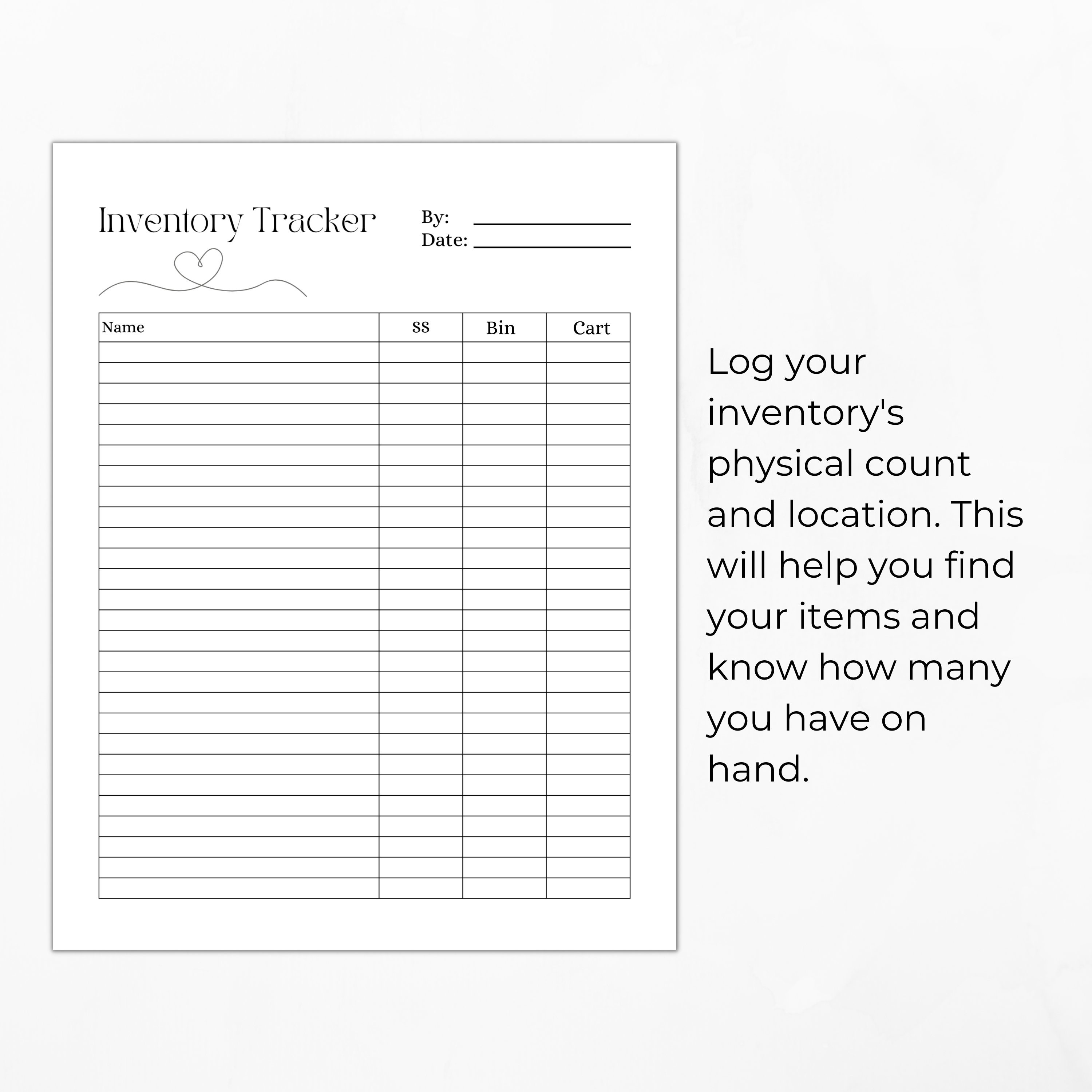Printable Inventory Sheet Digital Inventory tracker - Etsy España