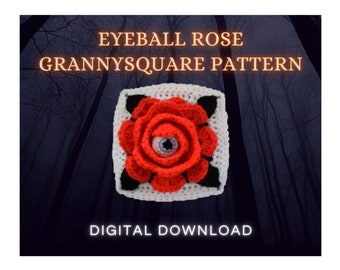 Eyeball Rose Granny Square Digital Pattern