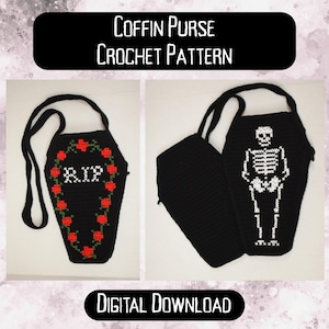 Coffin Purse Crochet Pattern, Crochet Purse, Crochet Pattern, Digital Download