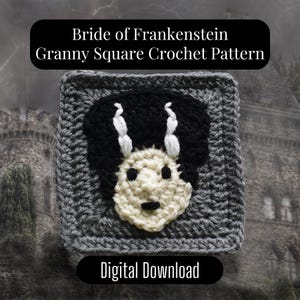 Bride of Frankenstein Grandma Square Crochet Pattern (téléchargement numérique)