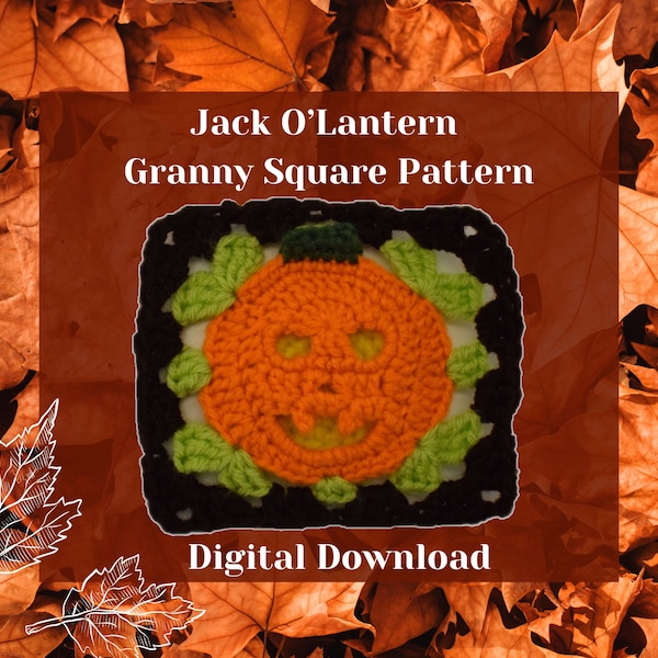 Jack O'Lantern Granny Square Pattern, Digital Download