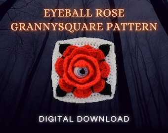 Eyeball Rose Granny Square Digital Pattern