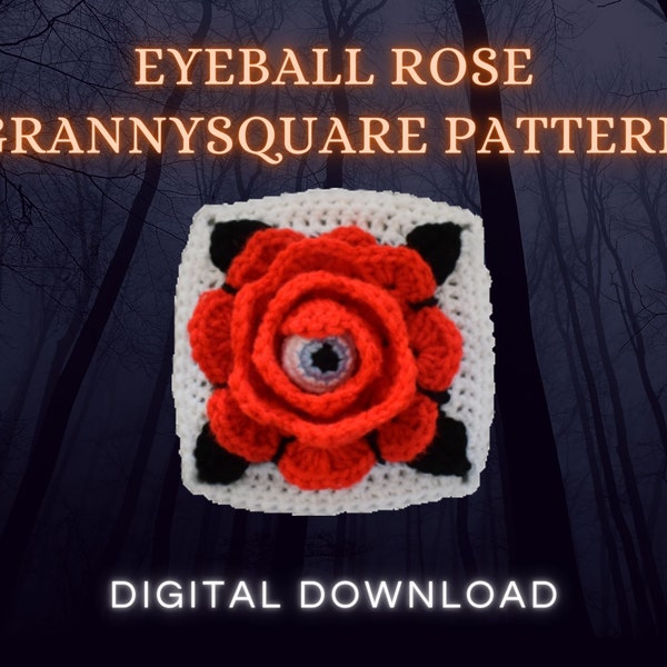 Eyeball Rose Granny Square Digital Pattern