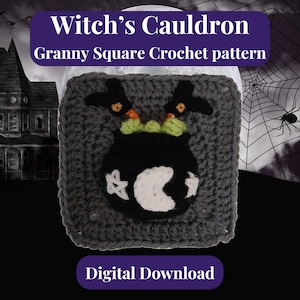 Witch&#39;s Cauldron Granny Square Pattern, Crochet Pattern, Granny Square, Digital Download