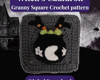 Witch's Cauldron Granny Square Crochet Pattern (Digital Download)