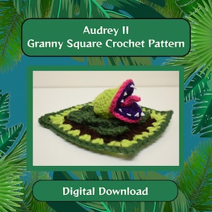 Audrey 2 Crochet Granny Square Pattern: 3D Plant Design (Digital Download)