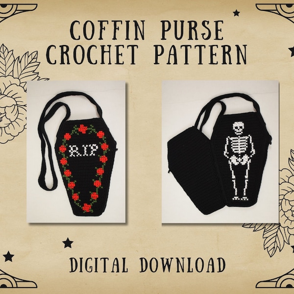 Coffin Purse Crochet Pattern, Digital Download