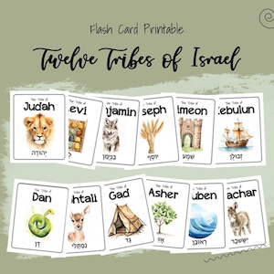 Tarjetas didácticas de las doce tribus de Israel