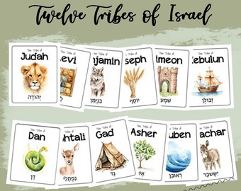 Twelve Tribes of Israel Flash Cards