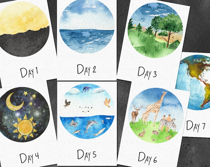 7 Days of Creation Flash Cards, Days of Creation Activity, Days of ...