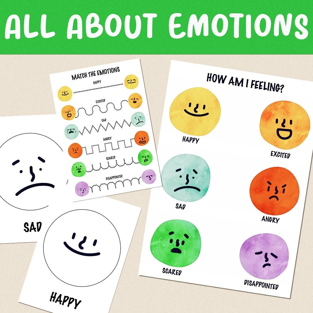 Kids Emotions Activities for Homeschool, Pre-k, or Kindergarten - Etsy