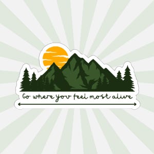 Adventure Sticker: Mountain Sunset Vinyl Decal