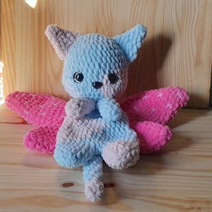 Fairy Cat Plushie, Cuddly Cat Snuggler, Little Crochet Cat, Cute Kitten Plushie, Crochet Cat Fairy, Fantasy Plushie, Stuffed Fairy Animals