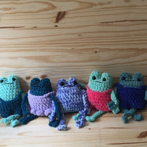 Crochet Frog Plushie, Animal with Clothes Plushie, Chubby Toad Plushie, Stuffed Frog, Leggy Frog,  Amigurimi Frog, Cute Frog Plushie
