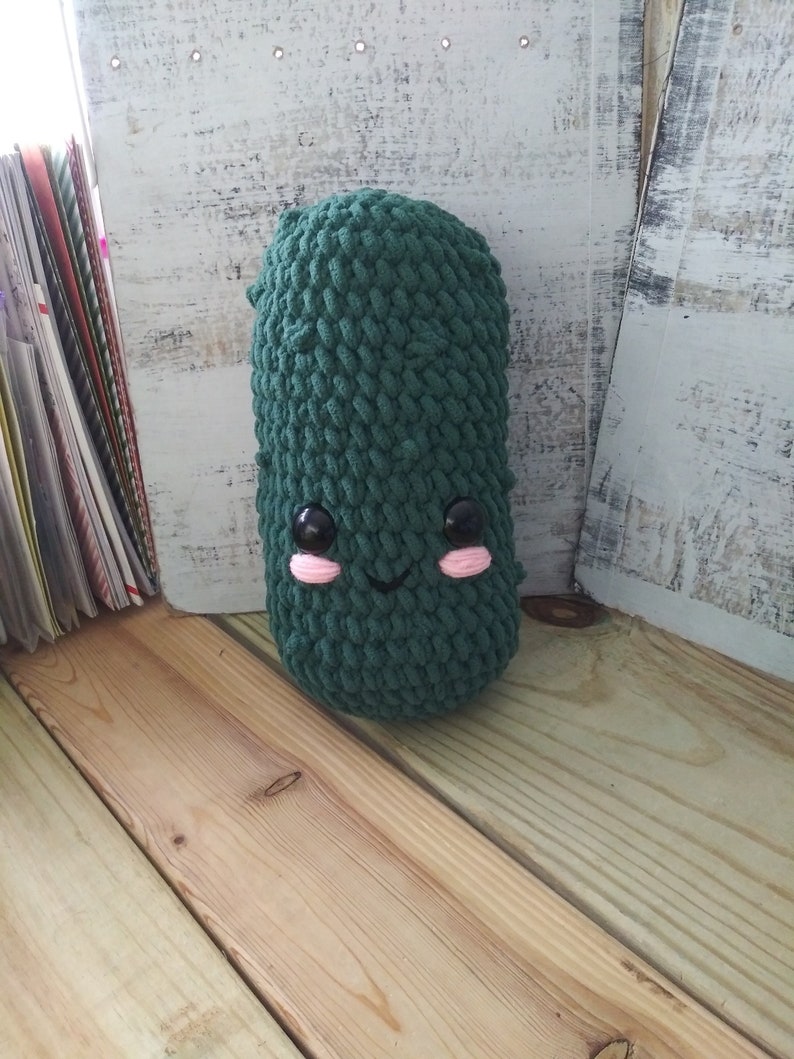 Jumbo Crochet Pickles, Giant Crochet Foods, Pickle Plushie, Kawaii
