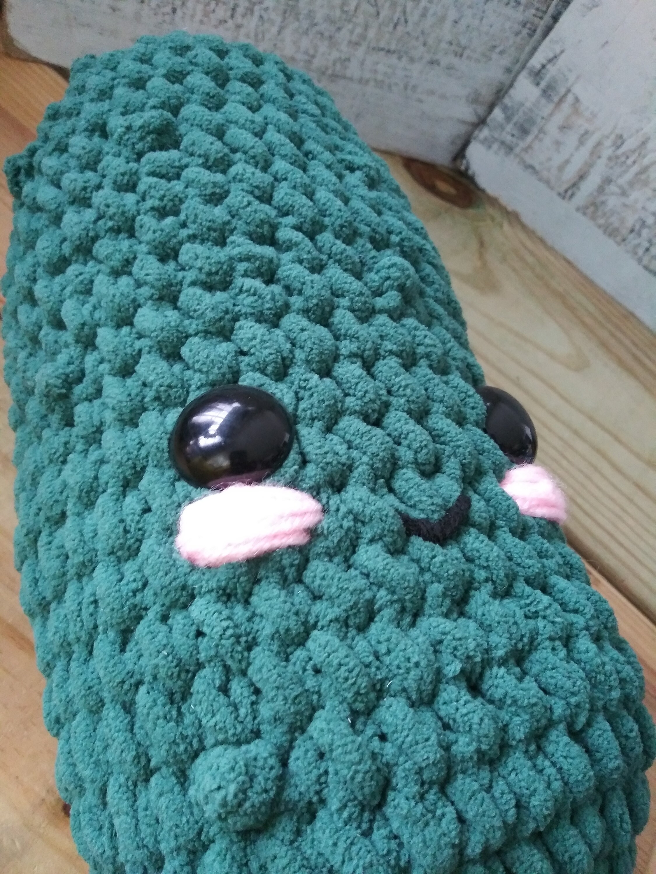 Jumbo Crochet Pickles, Giant Crochet Foods, Pickle Plushie, Kawaii