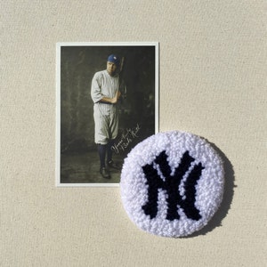 New York Yankees punch needle coaster | handmade coaster| tuft art| punch needle rug