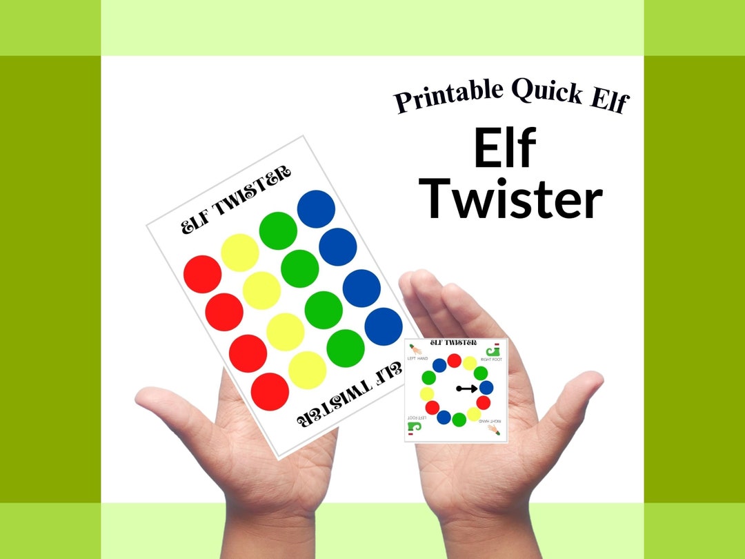 Elf Twister Printable Elf Games Instant Download Mini Elf Etsy