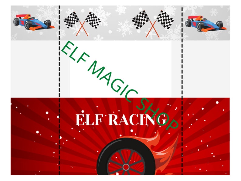 Elf Race Cars Prop Scene Printable Instant Printable - Etsy