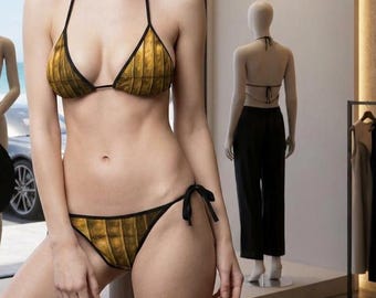 Wood Plank Pattern Bikini