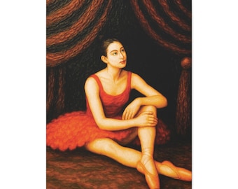 Ballet Dancer Painting Canvas | Stretched Matte Wall Art 1.25" Print Art Wall Home Decor