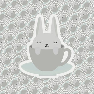 Hasen Sticker 8Stk | Bullet Journal | Planer | Laptop | Trinkflasche | Handytasche | Handarbeit | Zero Waste Verpackung | Teetasse | Packung | Blatt