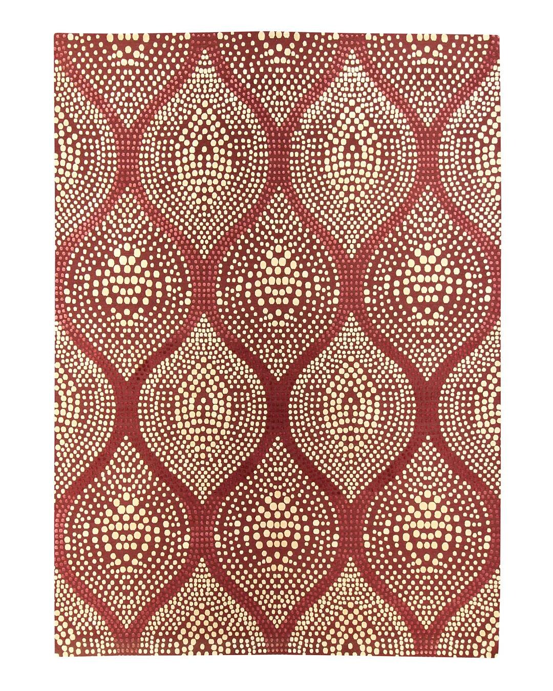 Red Wavy Rug Handmade Wool Rug 9x12: Red Wave Pattern, Modern Area Carpet - Etsy